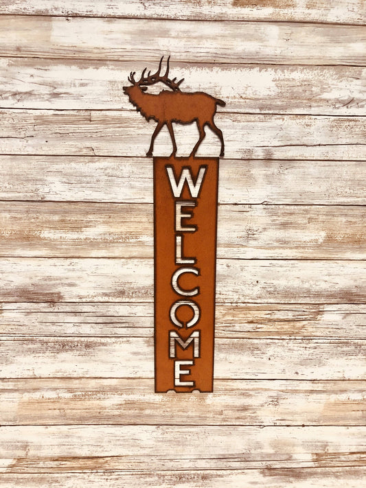 Elk Lodge Vertical Welcome Sign