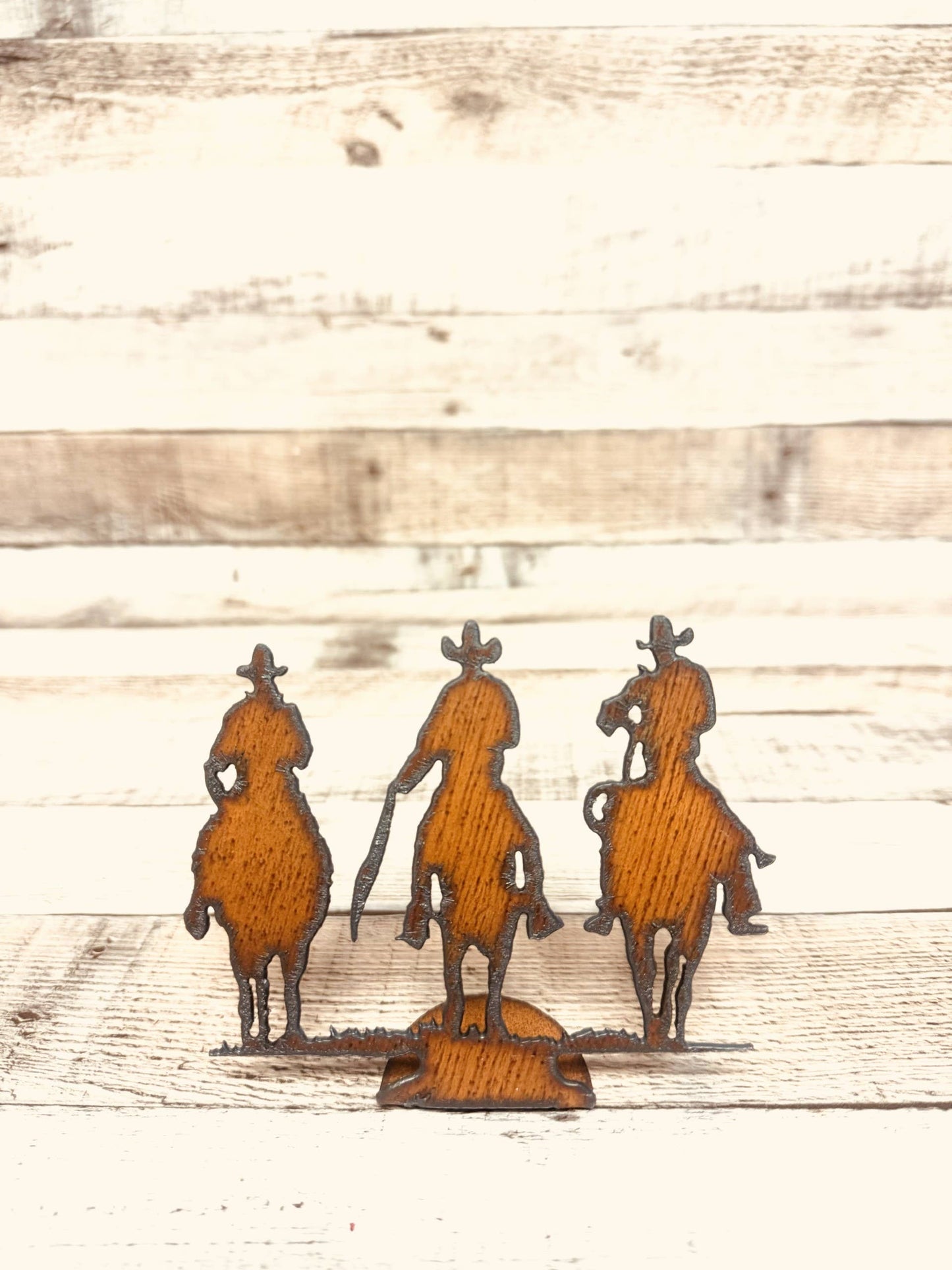 Outlaws Cowboy Rustic Metal DOODAD Tabletop Figurine