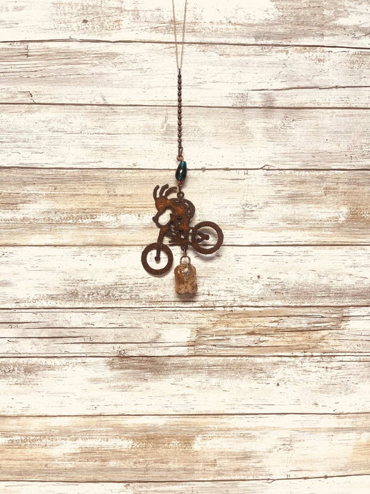 Kokopelli Biker Bell Rustic Southwestern Garden Bell