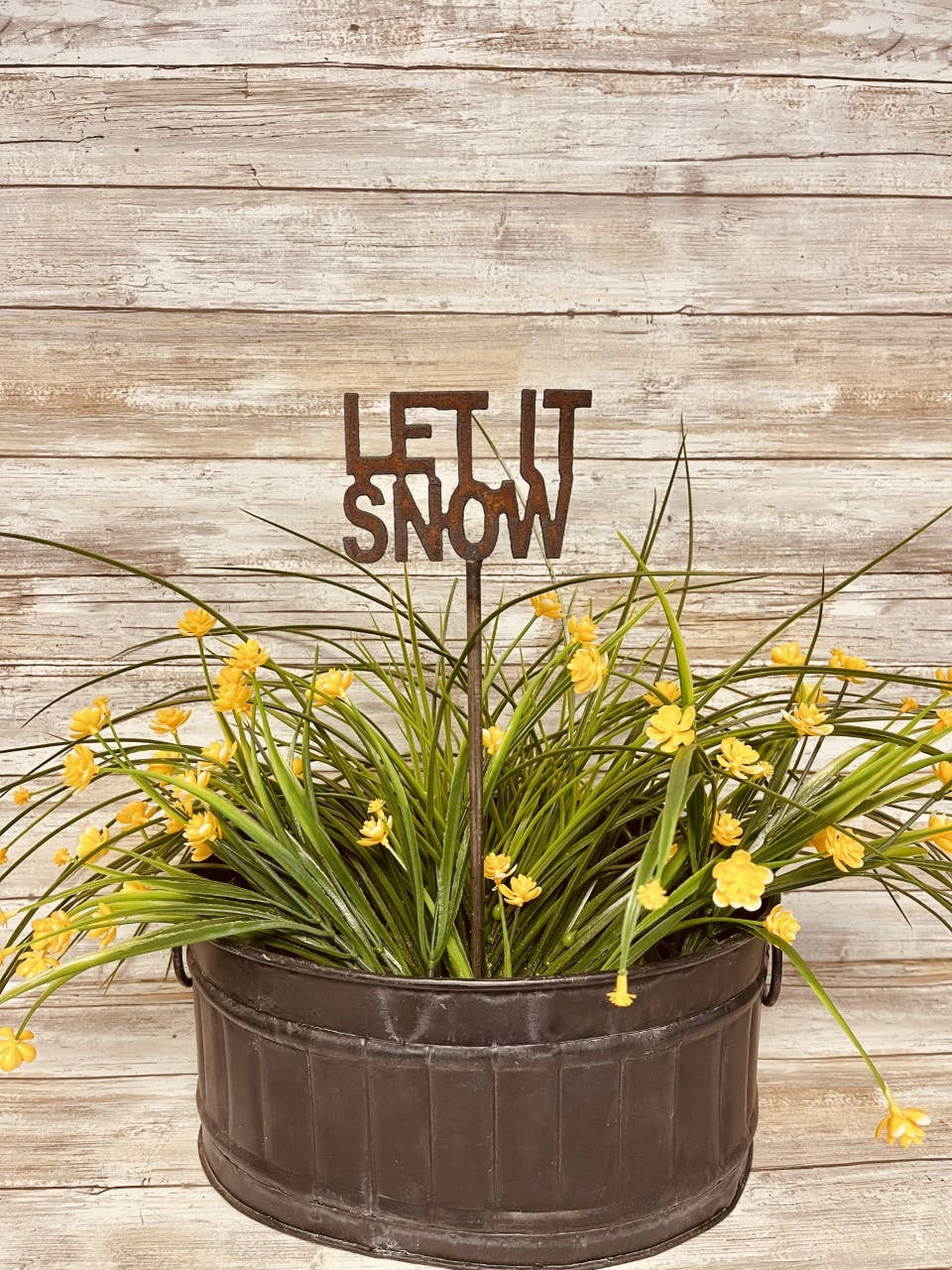 Let it Snow Garden Christmas Plant Stake