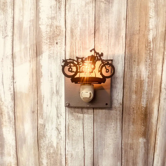 Vintage Motorcycle Image Rustic Night Light