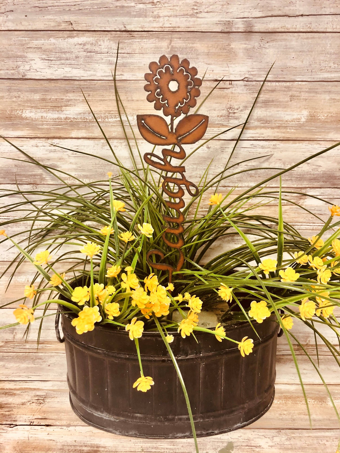 Laugh Inspirational Garden Plant Stake