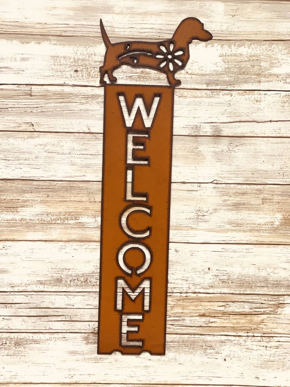 Dachshund GARDEN FRIEND Vertical Welcome sign Wiener Dog