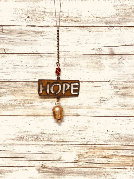 Hope Bell Inspirational Rustic Garden Bell Chime