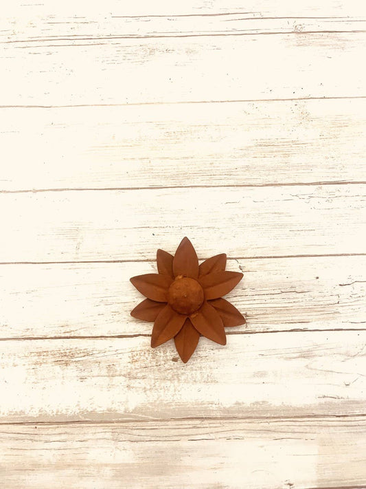 Sunflower 3D 4 inch Rustic Metal Magnet