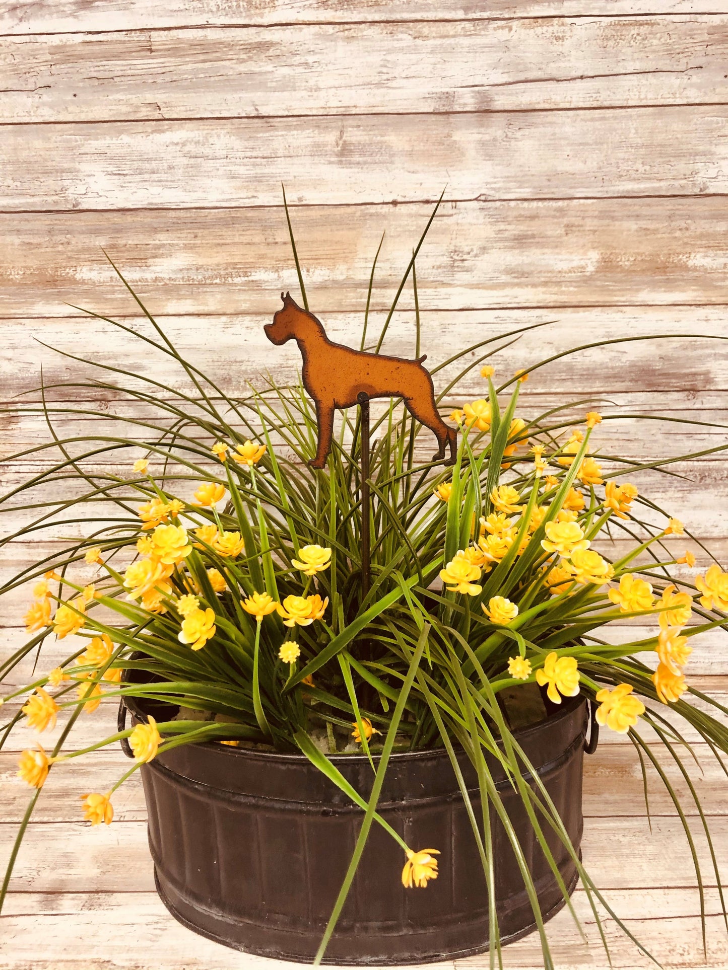 Boxer Dog Garden Plant Stake