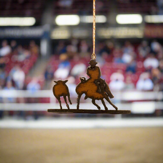 Cutter Horse Rodeo Western Ornament Rustic Metal Rodeo