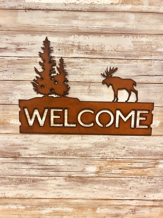 Moose Lodge Horizonal Welcome Sign