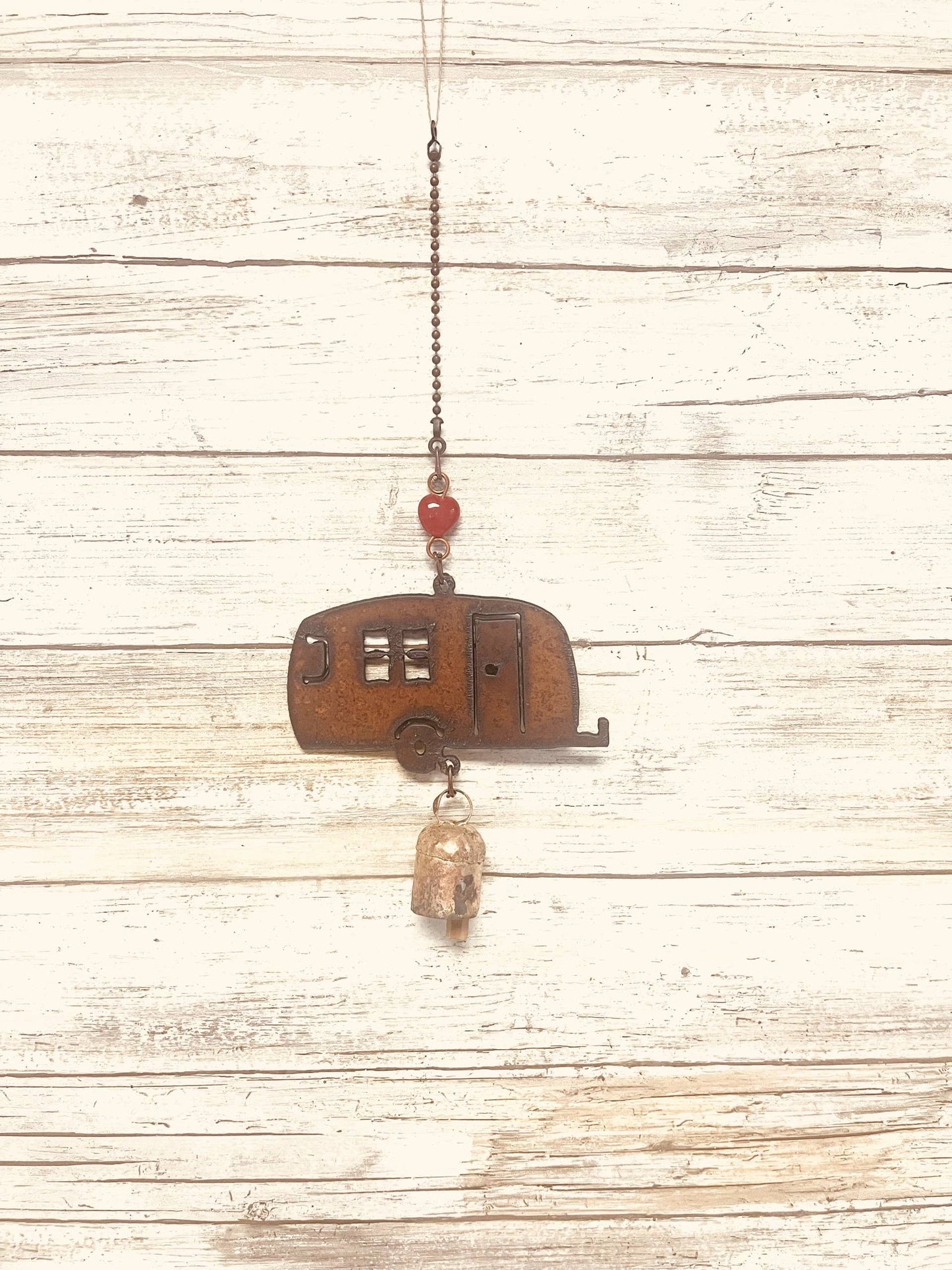 Camper Trailer Rustic Metal Koa Bell Garden Chime