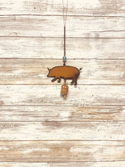 Pig Farmhouse Rustic Nana Bell Garden Chime