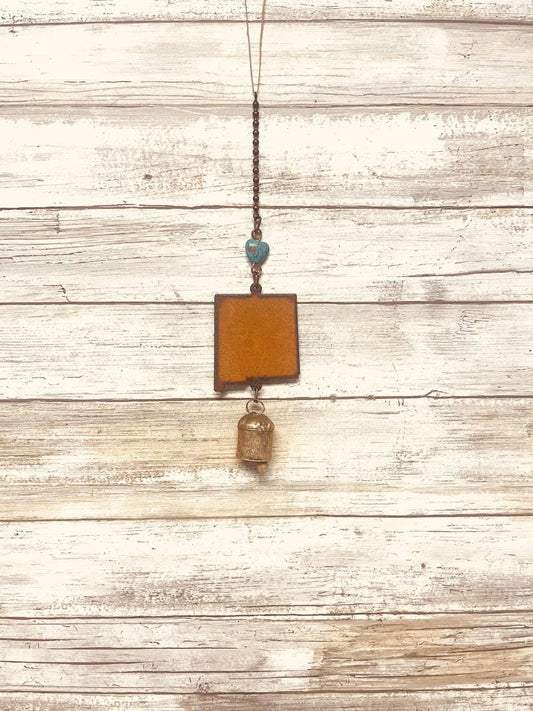 New Mexico State Shape Rustic Garden Bell Outdoor Chime