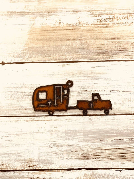 Truck and camper trailer charm