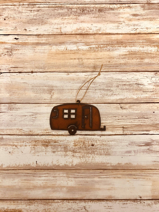 Camper Trailer Camping  Koa RV Rustic  Ornament