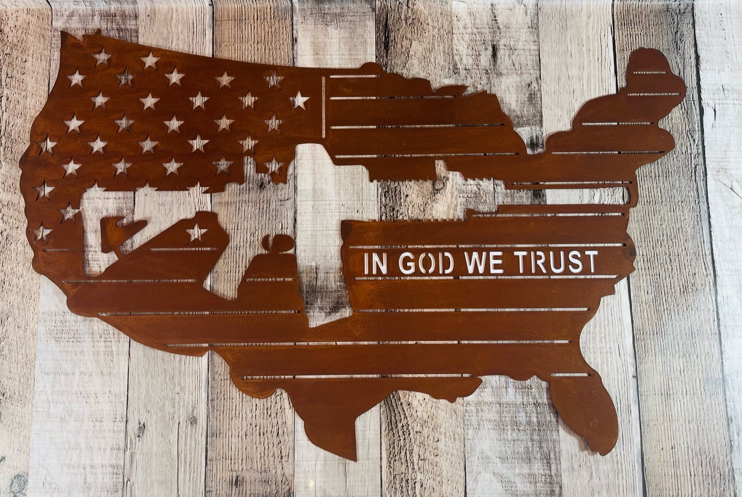 In God we Trust AR-15 wall sign